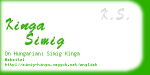kinga simig business card